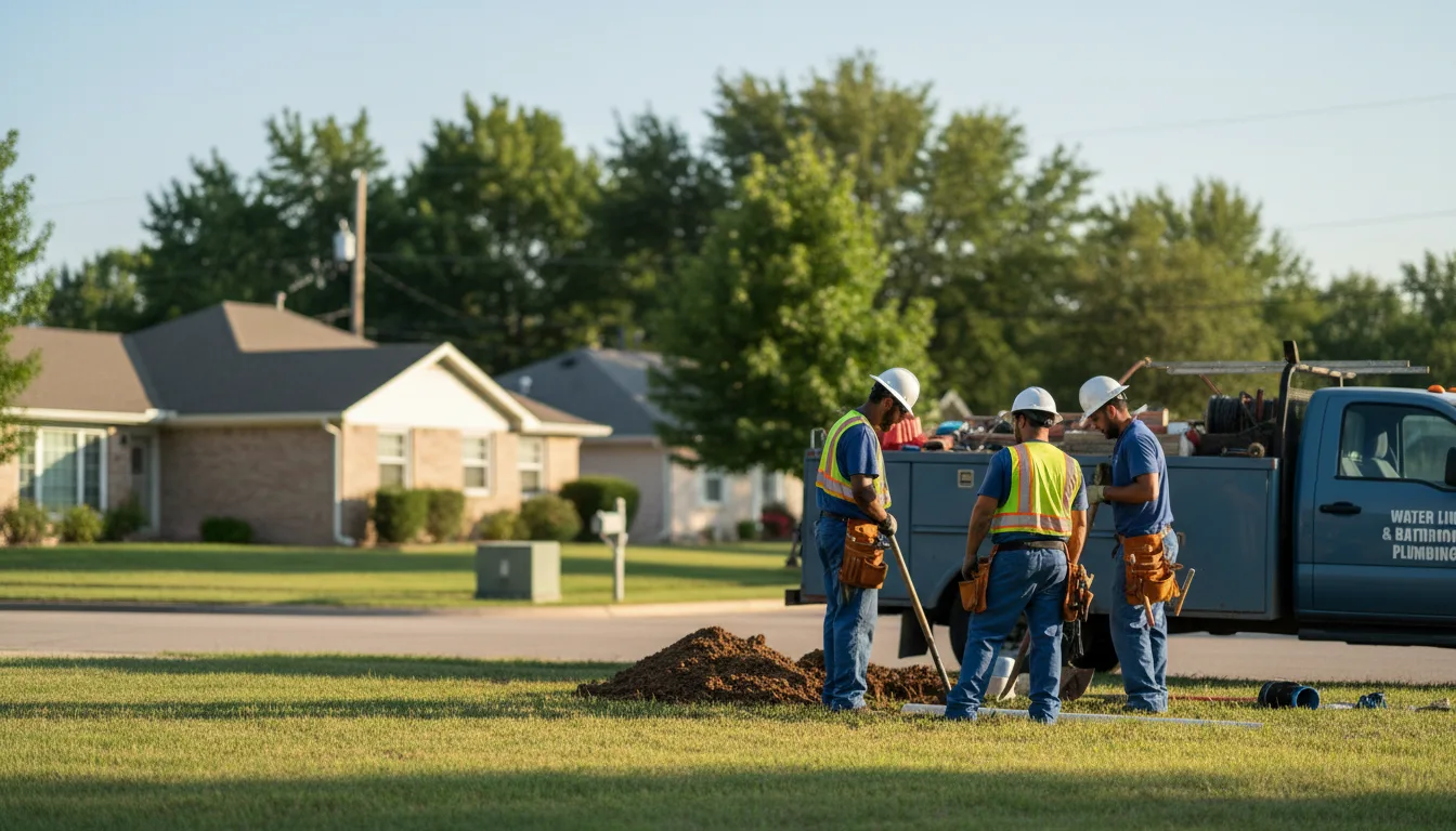 Residential water line and bathroom plumbing service in Bondurant, IA